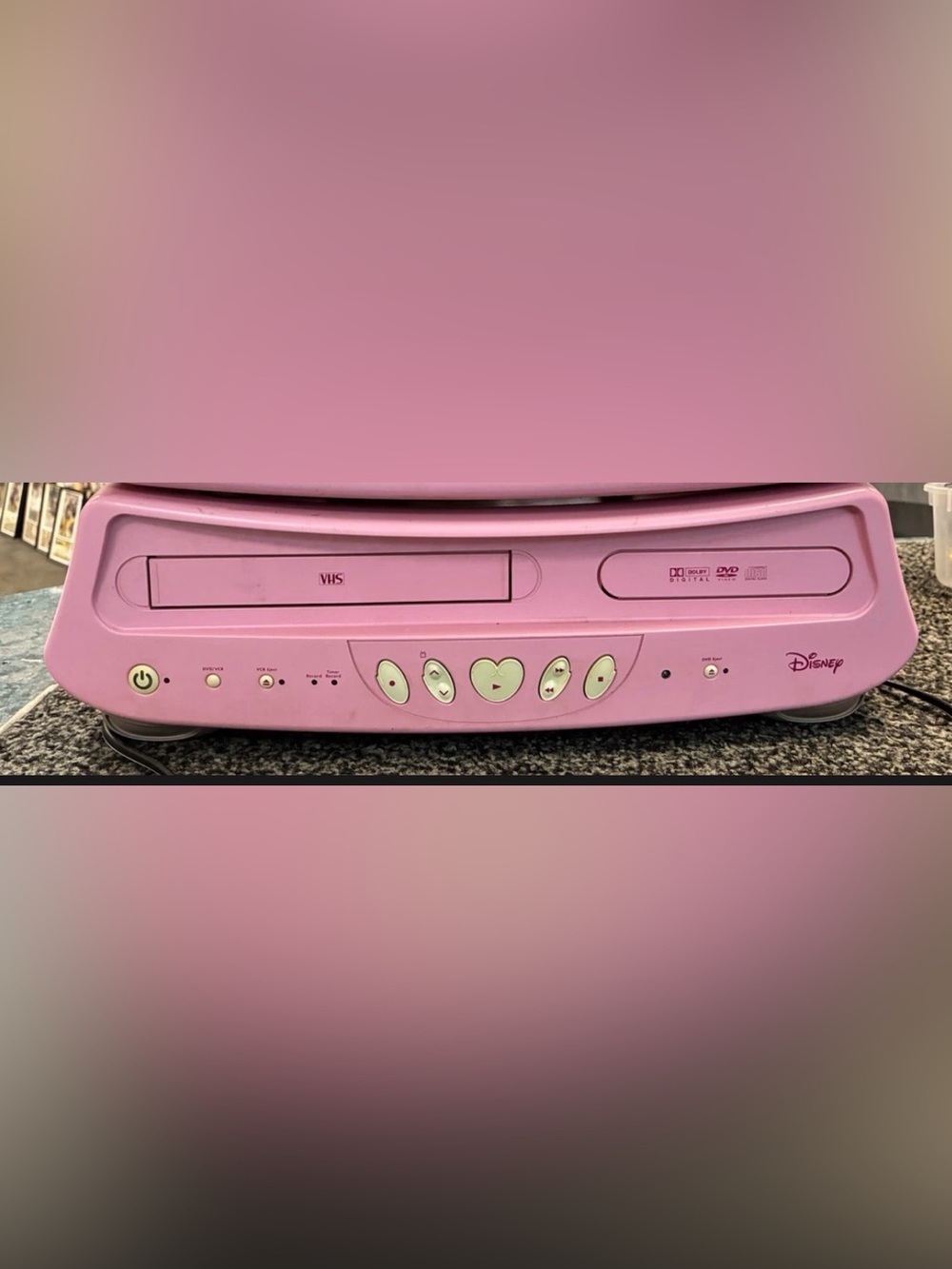 *FOR PARTS* DISNEY PRINCESS Y2K VCR PLAYER TESTED AND NOT WORKING